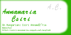 annamaria csiri business card